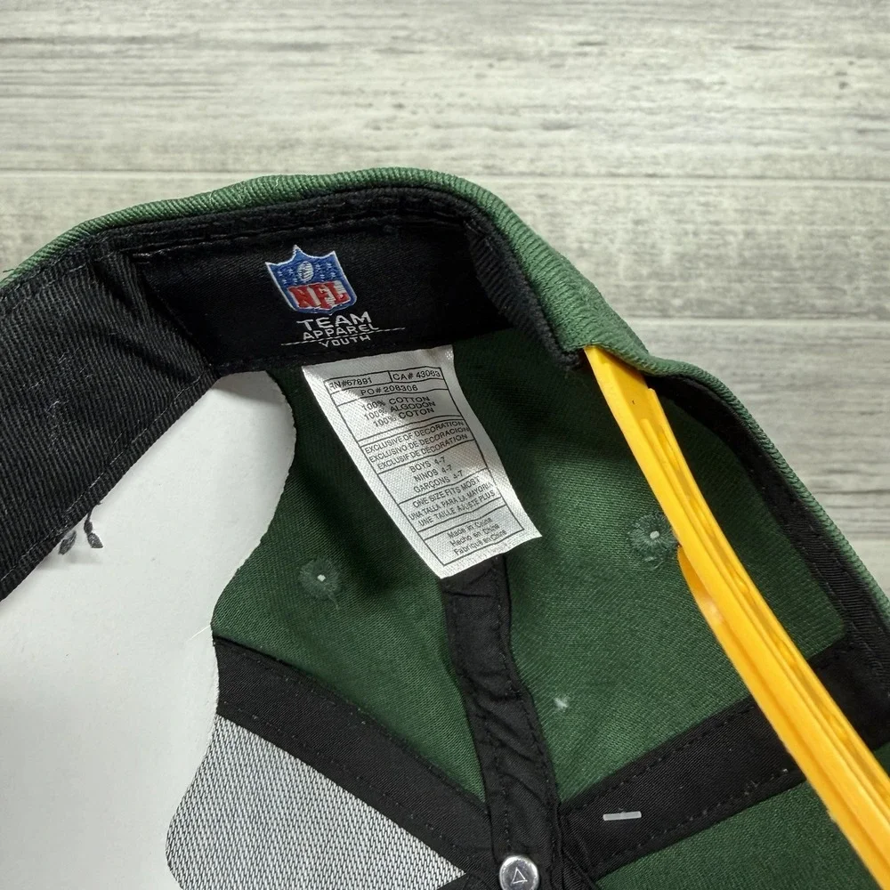 Green Bay Packers Youth Snapback Hat Green/Yellow Logo‎ Block Kids Brand New